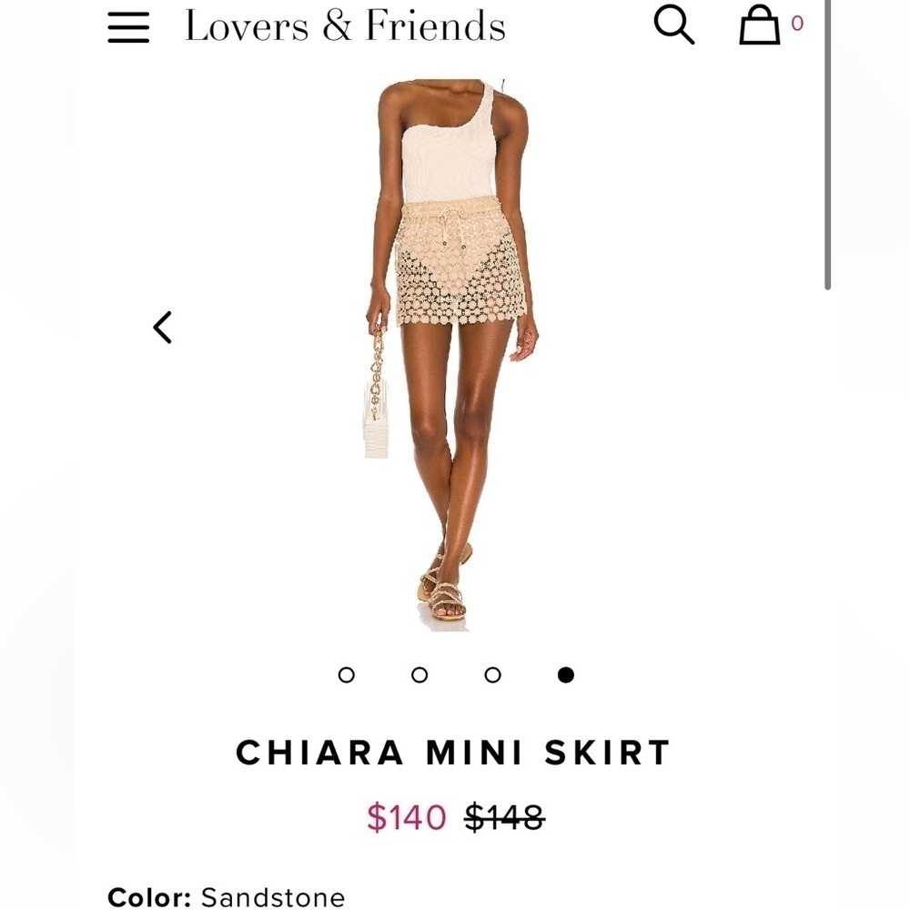 🔥 LOVERS & FRIENDS CHIARA MINI SKIRT SANDSTONE XL - Picture 5 of 8